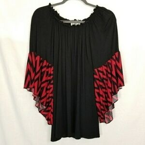 L&B ruffle bell sleeves flowy top